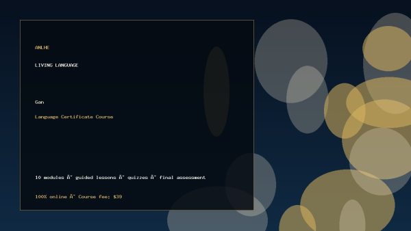 Gan Language Certificate Course — ANLHE