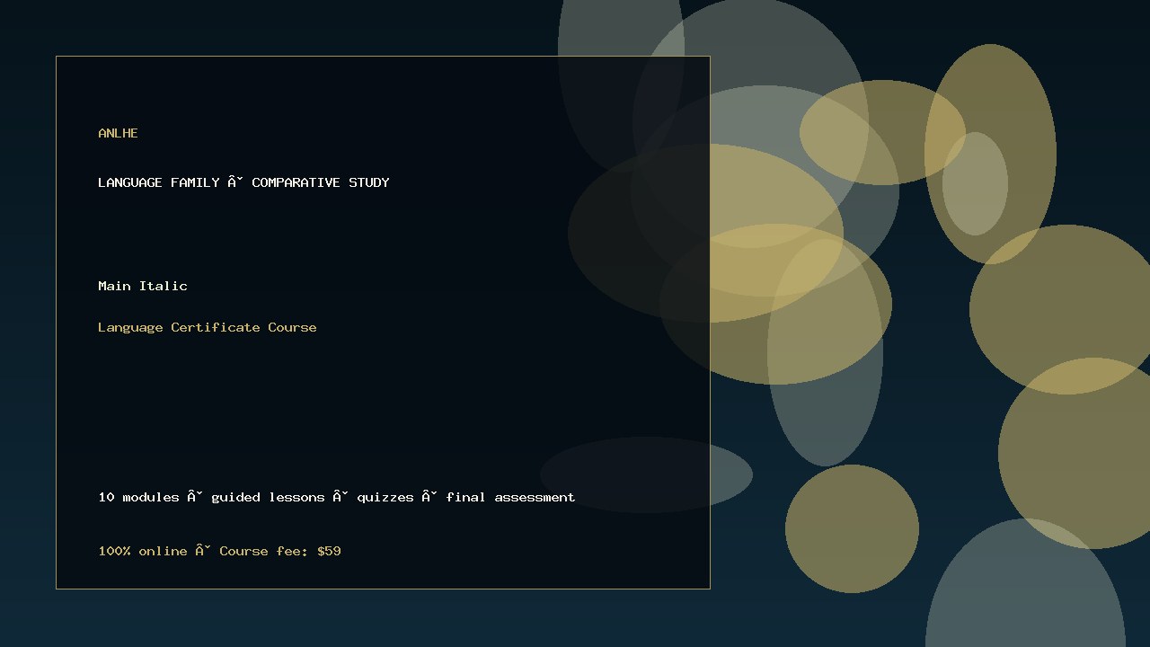 Main Italic Language Certificate Course